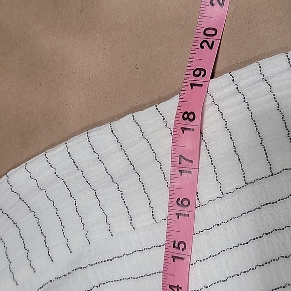 Joie (Size M) Striped Pattern Gauze High Smocked Waistband Wide Leg Pants - Picture 15 of 15